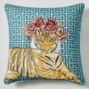 Jungle Queen Pillow 22" - Cerulean 2 Jungle Queen Pillow 22" - Cerulean -Zgallerie webimage 040266356