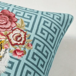 Jungle Queen Pillow 22" - Cerulean -Zgallerie webimage 040266356 DTL1