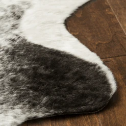 Ayi Faux Cowhide Rug - Charcoal -Zgallerie webimage 044870870 DTL