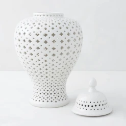 Ceramic Filigree Jar 7 Ceramic Filigree Jar -Zgallerie webimage 160105612 ALT
