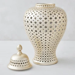 Ceramic Filigree Jar 6 Ceramic Filigree Jar -Zgallerie webimage 160195425 ALT