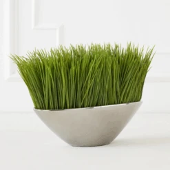 Faux Grass In Silver Pot -Zgallerie webimage 207540972 ALT1
