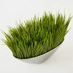 Faux Grass In Silver Pot -Zgallerie webimage 207540972 ALT2