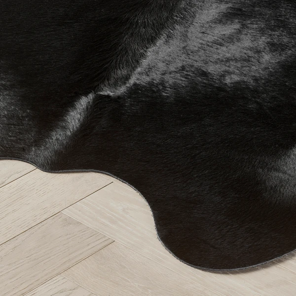 Anton Hair On Cowhide Rug - Black 5 Anton Hair On Cowhide Rug - Black - Image 3