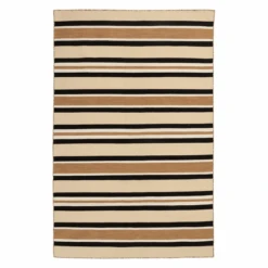 Variagated Stripe Outdoor Rug - Black