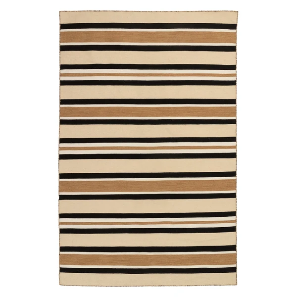 Variagated Stripe Outdoor Rug - Black 3 Variagated Stripe Outdoor Rug - Black