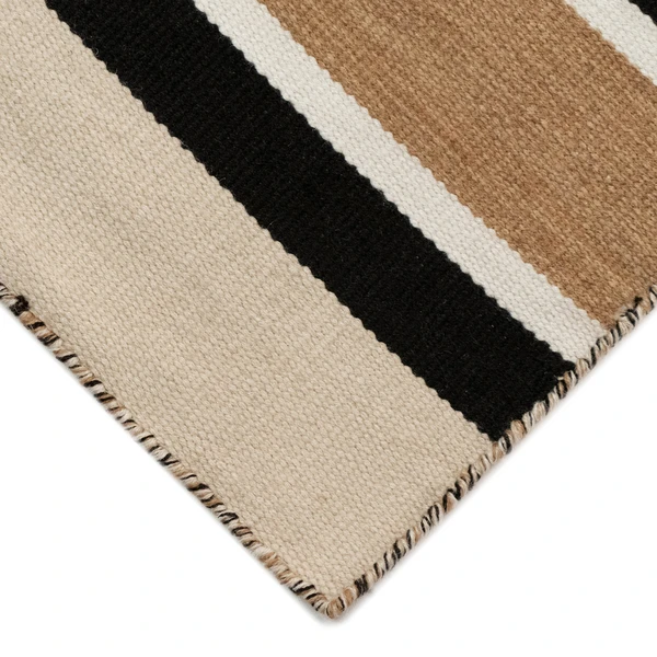 Variagated Stripe Outdoor Rug - Black 4 Variagated Stripe Outdoor Rug - Black - Image 2