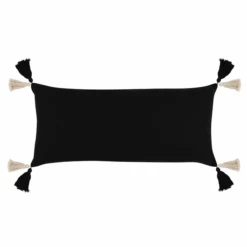 Zahli Lumbar Pillow - Black/Natural 10 Zahli Lumbar Pillow - Black/Natural -Zgallerie webimage 620391592 back