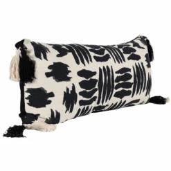 Zahli Lumbar Pillow - Black/Natural 8 Zahli Lumbar Pillow - Black/Natural -Zgallerie webimage 620391592 corner