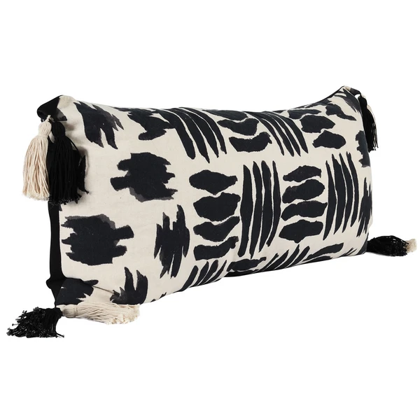 Zahli Lumbar Pillow - Black/Natural 4 Zahli Lumbar Pillow - Black/Natural - Image 2