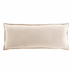 Long Velvet Lumbar Pillow - Light Beige
